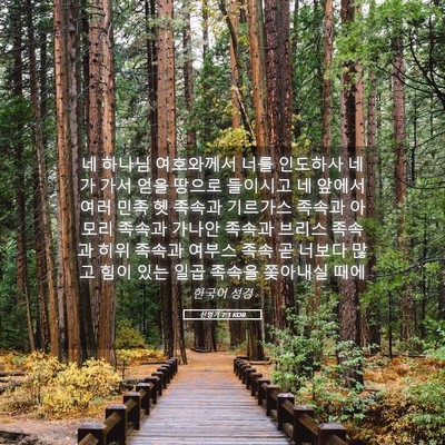 Picture 05 - 신명기 7:1 KOR - 네 하나님 여호와께서 너를 인도하사 - Bible Verse Picture
