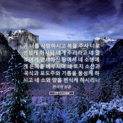 Picture 05 - 신명기 7:13 KOR - 곧 너를 사랑하시고 복을 주사 너로 - Bible Verse Picture
