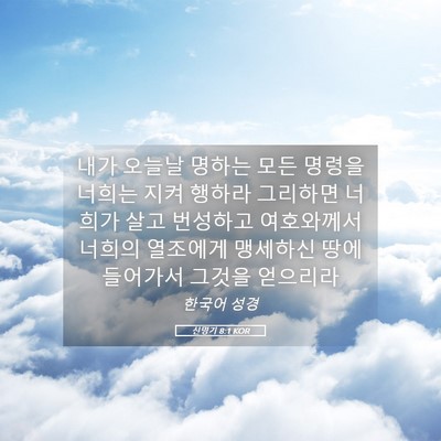 Picture 05 - 신명기 8:1 KOR - 내가 오늘날 명하는 모든 명령을 - Bible Verse Picture