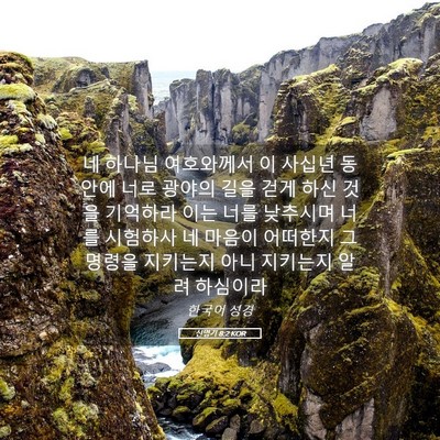 Picture 05 - 신명기 8:2 KOR - 네 하나님 여호와께서 이 사십년 - Bible Verse Picture