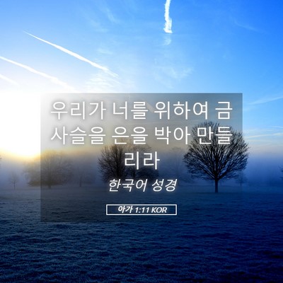 Picture 05 - 아가 1:11 KOR - 우리가 너를 위하여 금사슬을 은을 - Bible Verse Picture