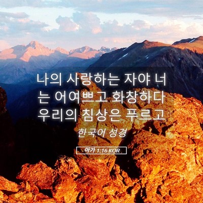 Picture 05 - 아가 1:16 KOR - 나의 사랑하는 자야 너는 어여쁘고 - Bible Verse Picture