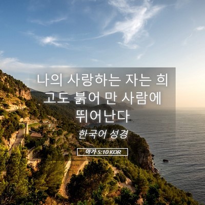Picture 05 - 아가 5:10 KOR - 나의 사랑하는 자는 희고도 붉어 만 - Bible Verse Picture