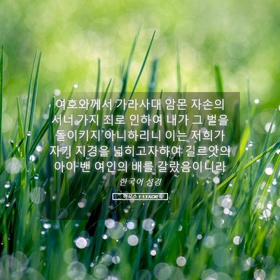 Picture 05 - 아모스 1:13 KOR - 여호와께서 가라사대 암몬 자손의 - Bible Verse Picture