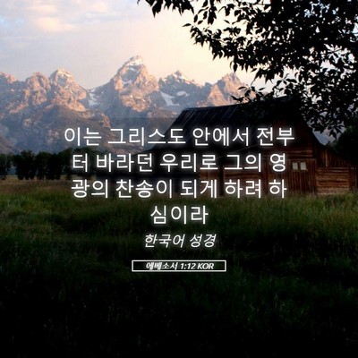 Picture 05 - 에베소서 1:12 KOR - 이는 그리스도 안에서 전부터 바라던 - Bible Verse Picture