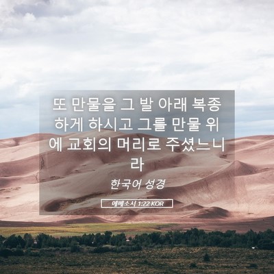 Picture 05 - 에베소서 1:22 KOR - 또 만물을 그 발 아래 복종하게 - Bible Verse Picture