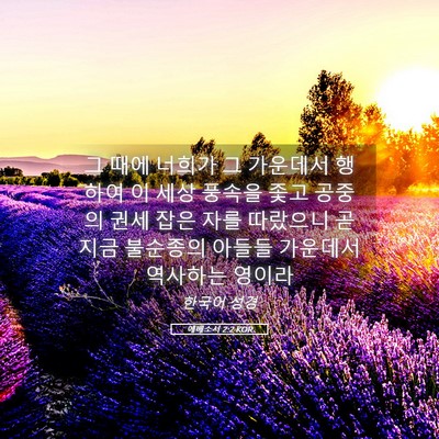 Picture 05 - 에베소서 2:2 KOR - 그 때에 너희가 그 가운데서 행하여 - Bible Verse Picture