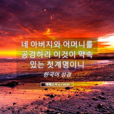 Picture 05 - 에베소서 6:2 KOR - 네 아버지와 어머니를 공경하라 - Bible Verse Picture