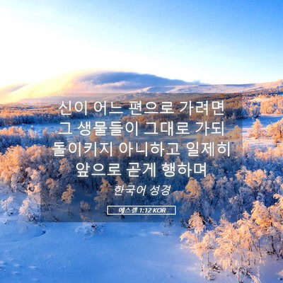 Picture 05 - 에스겔 1:12 KOR - 신이 어느 편으로 가려면 그 - Bible Verse Picture