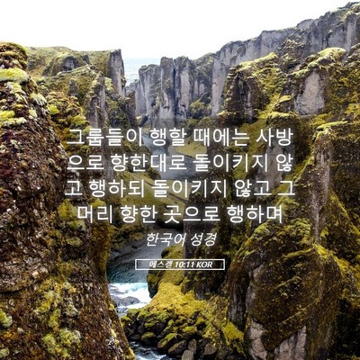 Picture 05 - 에스겔 10:11 KOR - 그룹들이 행할 때에는 사방으로 - Bible Verse Picture
