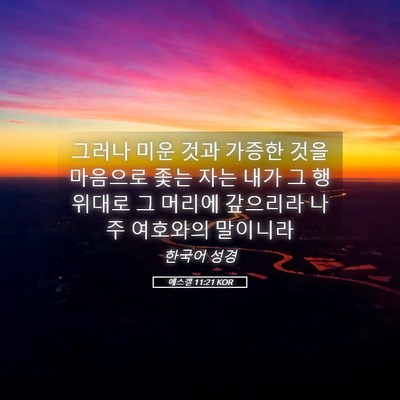 Picture 05 - 에스겔 11:21 KOR - 그러나 미운 것과 가증한 것을 - Bible Verse Picture