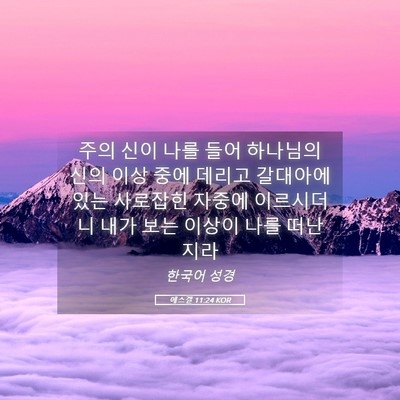 Picture 05 - 에스겔 11:24 KOR - 주의 신이 나를 들어 하나님의 신의 - Bible Verse Picture