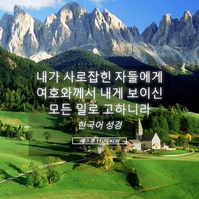 Picture 05 - 에스겔 11:25 KOR - 내가 사로잡힌 자들에게 여호와께서 - Bible Verse Picture