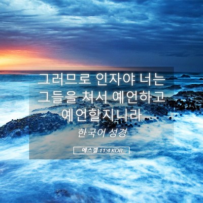 Picture 05 - 에스겔 11:4 KOR - 그러므로 인자야 너는 그들을 쳐서 - Bible Verse Picture