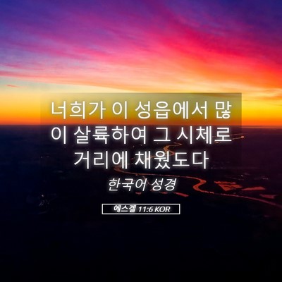 Picture 05 - 에스겔 11:6 KOR - 너희가 이 성읍에서 많이 살륙하여 - Bible Verse Picture