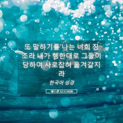 Picture 05 - 에스겔 12:11 KOR - 또 말하기를 나는 너희 징조라 내가 - Bible Verse Picture