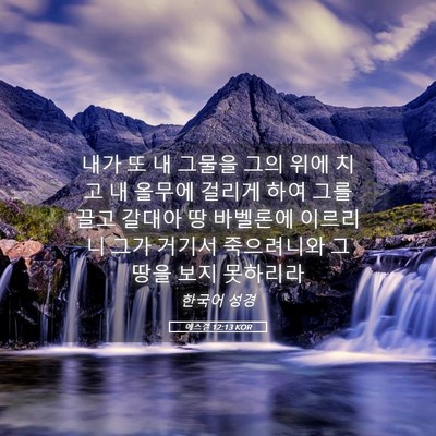 Picture 05 - 에스겔 12:13 KOR - 내가 또 내 그물을 그의 위에 치고 내 - Bible Verse Picture