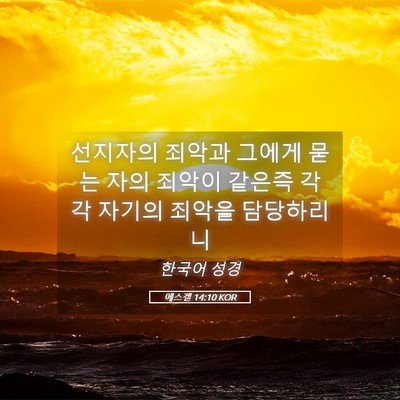 Picture 05 - 에스겔 14:10 KOR - 선지자의 죄악과 그에게 묻는 자의 - Bible Verse Picture