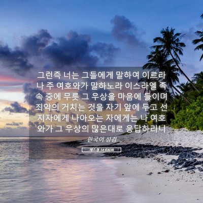 Picture 05 - 에스겔 14:4 KOR - 그런즉 너는 그들에게 말하여 이르라 - Bible Verse Picture