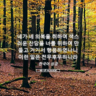 Picture 05 - 에스겔 16:16 KOR - 네가 네 의복을 취하여 색스러운 - Bible Verse Picture