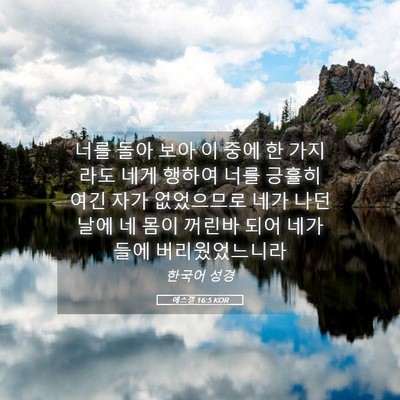 Picture 05 - 에스겔 16:5 KOR - 너를 돌아 보아 이 중에 한 가지라도 - Bible Verse Picture