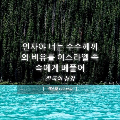 Picture 05 - 에스겔 17:2 KOR - 인자야 너는 수수께끼와 비유를 - Bible Verse Picture
