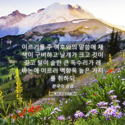 Picture 05 - 에스겔 17:3 KOR - 이르기를 주 여호와의 말씀에 채색이 - Bible Verse Picture