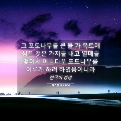 Picture 05 - 에스겔 17:8 KOR - 그 포도나무를 큰 물 가 옥토에 심은 - Bible Verse Picture