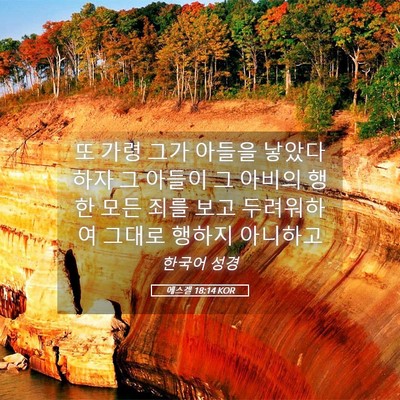 Picture 05 - 에스겔 18:14 KOR - 또 가령 그가 아들을 낳았다 하자 그 - Bible Verse Picture