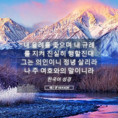 Picture 05 - 에스겔 18:9 KOR - 내 율례를 좇으며 내 규례를 지켜 - Bible Verse Picture