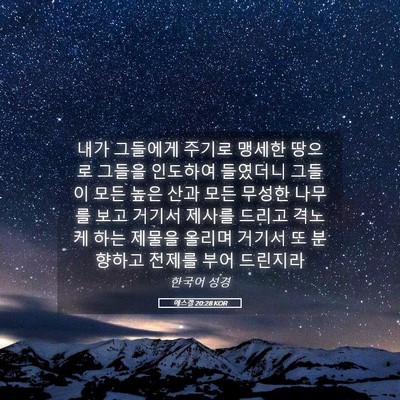 Picture 05 - 에스겔 20:28 KOR - 내가 그들에게 주기로 맹세한 땅으로 - Bible Verse Picture