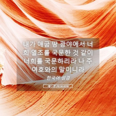 Picture 05 - 에스겔 20:36 KOR - 내가 애굽 땅 광야에서 너희 열조를 - Bible Verse Picture