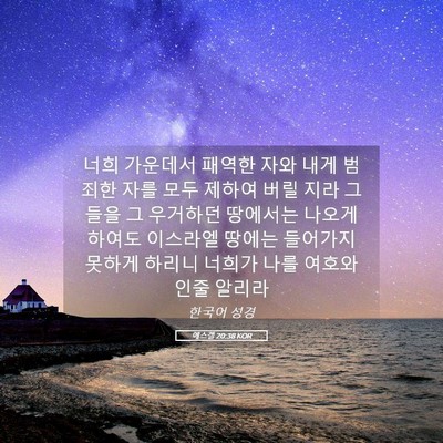 Picture 05 - 에스겔 20:38 KOR - 너희 가운데서 패역한 자와 내게 - Bible Verse Picture