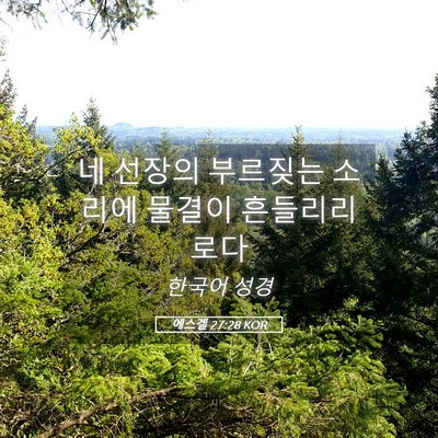 Picture 05 - 에스겔 27:28 KOR - 네 선장의 부르짖는 소리에 물결이 - Bible Verse Picture
