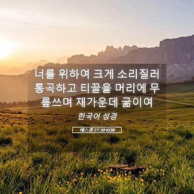 Picture 05 - 에스겔 27:30 KOR - 너를 위하여 크게 소리질러 통곡하고 - Bible Verse Picture