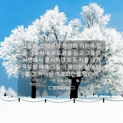Picture 05 - 에스겔 28:26 KOR - 그들이 그 가운데 평안히 거하여 - Bible Verse Picture