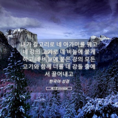 Picture 05 - 에스겔 29:4 KOR - 내가 갈고리로 네 아가미를 꿰고 네 - Bible Verse Picture