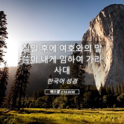 Picture 05 - 에스겔 3:16 KOR - 칠일 후에 여호와의 말씀이 내게 - Bible Verse Picture