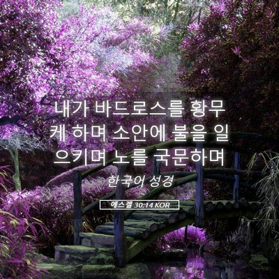 Picture 05 - 에스겔 30:14 KOR - 내가 바드로스를 황무케 하며 소안에 - Bible Verse Picture