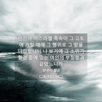 Picture 05 - 에스겔 36:17 KOR - 인자야 이스라엘 족속이 그 고토에 - Bible Verse Picture