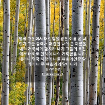 Picture 05 - 에스겔 36:23 KOR - 열국 가운데서 더럽힘을 받은 이름 - Bible Verse Picture