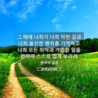 Picture 05 - 에스겔 36:31 KOR - 그 때에 너희가 너희 악한 길과 너희 - Bible Verse Picture