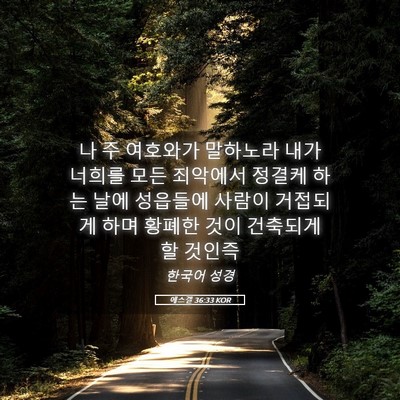 Picture 05 - 에스겔 36:33 KOR - 나 주 여호와가 말하노라 내가 - Bible Verse Picture