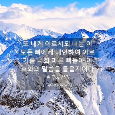 Picture 05 - 에스겔 37:4 KOR - 또 내게 이르시되 너는 이 모든 - Bible Verse Picture