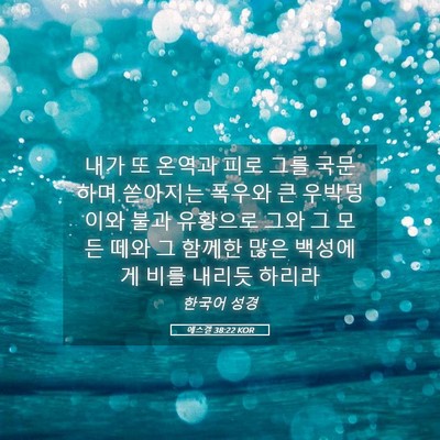 Picture 05 - 에스겔 38:22 KOR - 내가 또 온역과 피로 그를 국문하며 - Bible Verse Picture