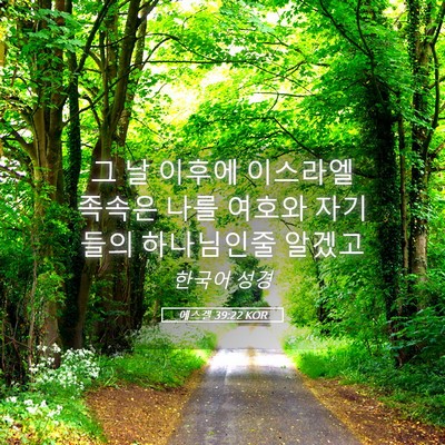 Picture 05 - 에스겔 39:22 KOR - 그 날 이후에 이스라엘 족속은 나를 - Bible Verse Picture