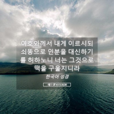 Picture 05 - 에스겔 4:15 KOR - 여호와께서 내게 이르시되 쇠똥으로 - Bible Verse Picture