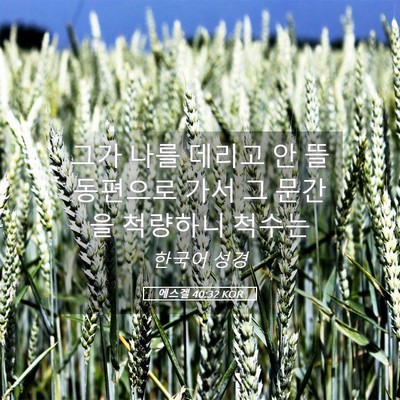 Picture 05 - 에스겔 40:32 KOR - 그가 나를 데리고 안 뜰 동편으로 - Bible Verse Picture