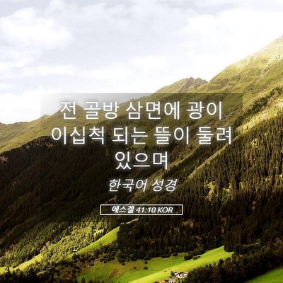 Picture 05 - 에스겔 41:10 KOR - 전 골방 삼면에 광이 이십척 되는 - Bible Verse Picture