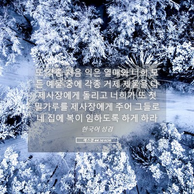 Picture 05 - 에스겔 44:30 KOR - 또 각종 처음 익은 열매와 너희 모든 - Bible Verse Picture